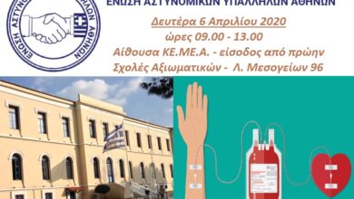 Φωτογραφία του Εθελοντική αιμοδοσία της Ε.ΑΣ.Υ.Α. την Δευτέρα 6 Απριλίου 2020